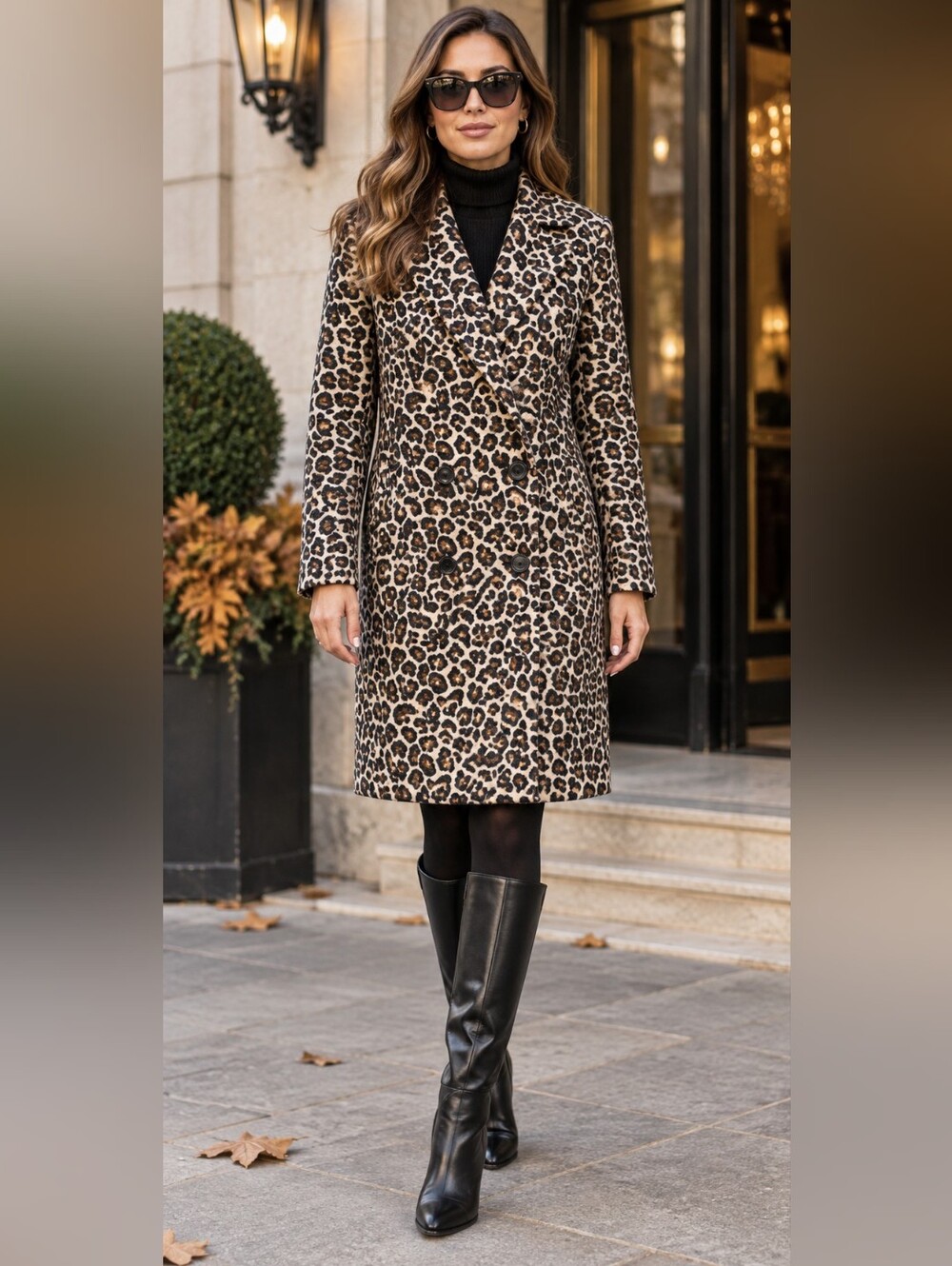 Anthropologie Coat Sz 6 Leopard Animal Print Mob Wife Tailored Statement Chic